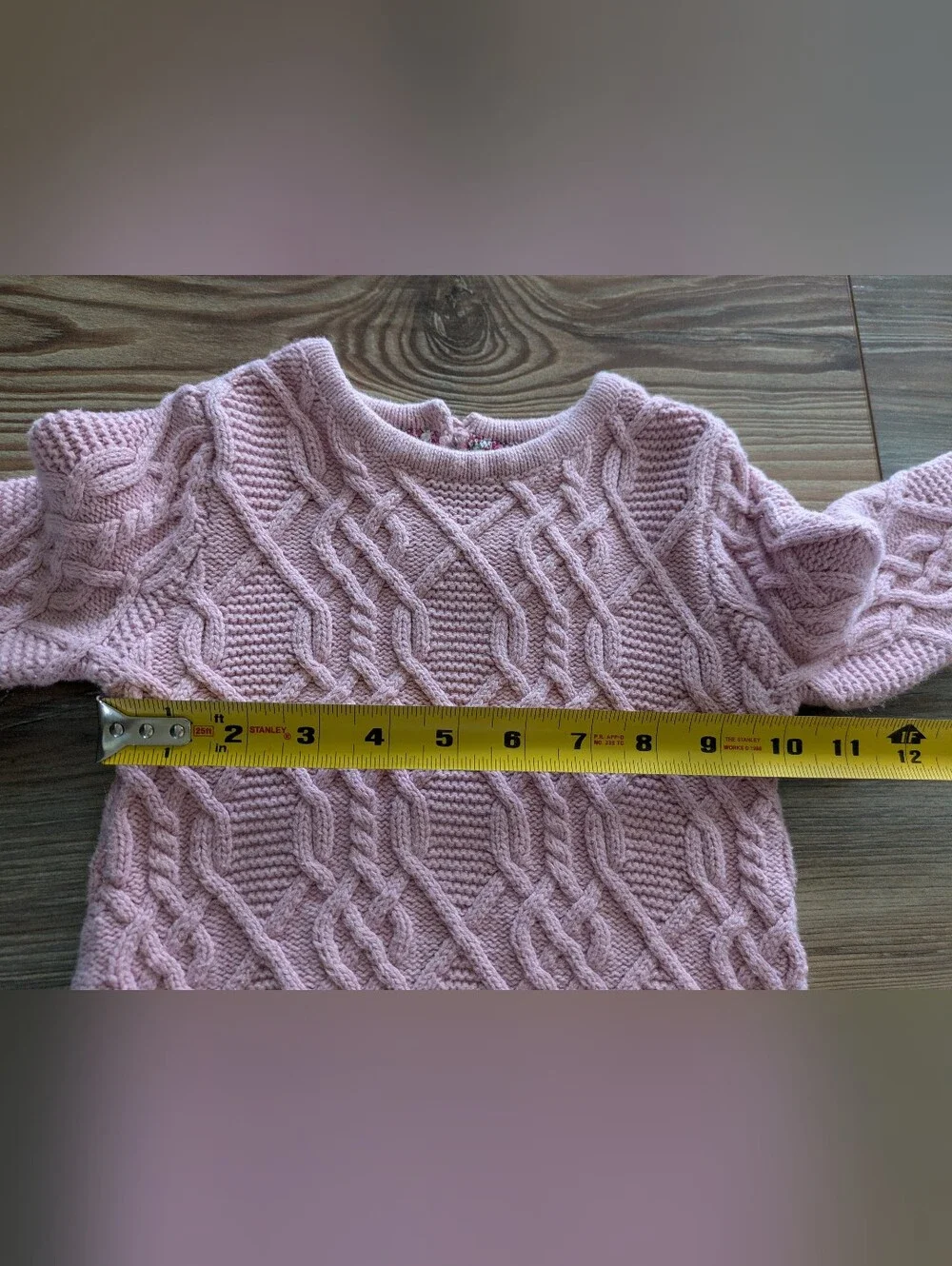 Adrienne Vittadini Girls Pink Cable Knit Long Sleeve Sweater Dress 24 Months